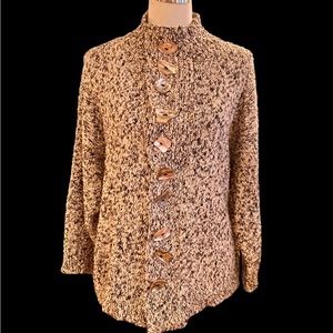 Amy Brill Cardigan Sweater with Shell Buttons